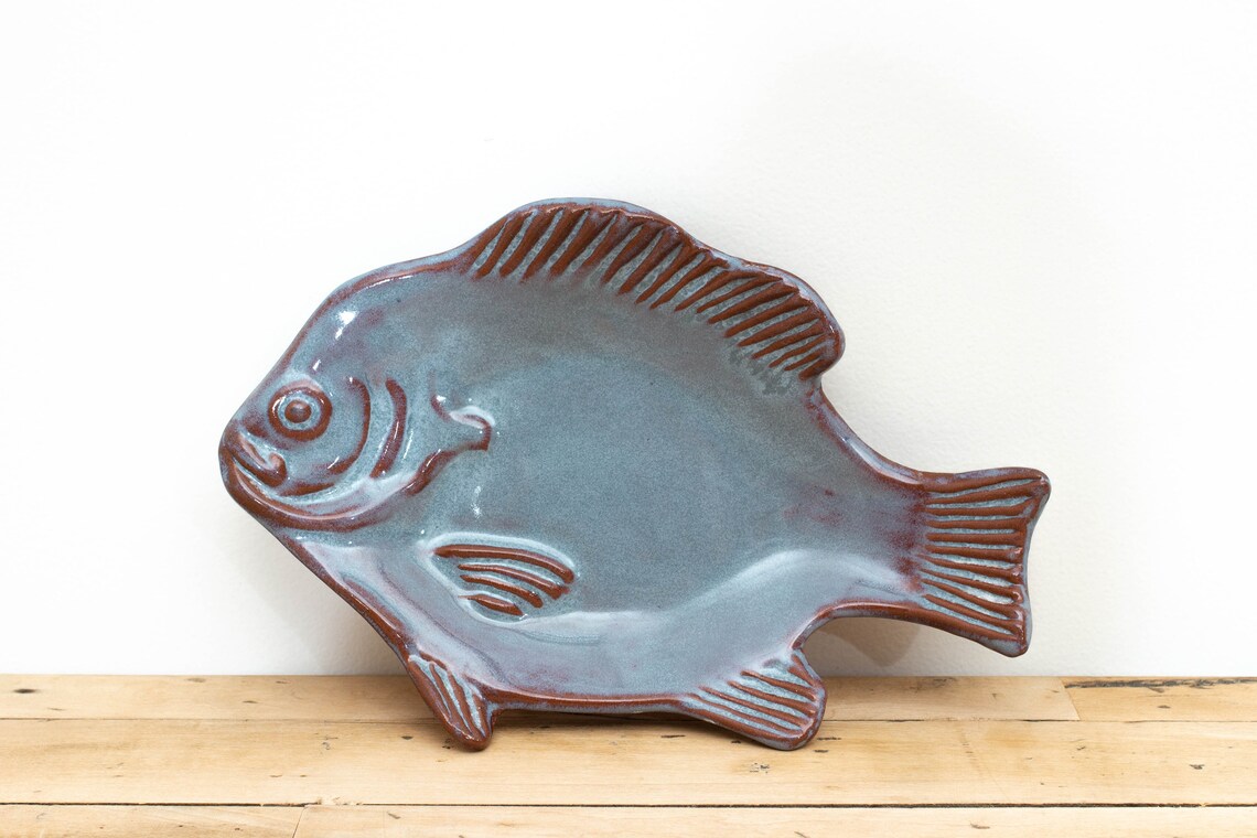 Vintage Ceramic Fish Dish Handmade Ovenware Etsy