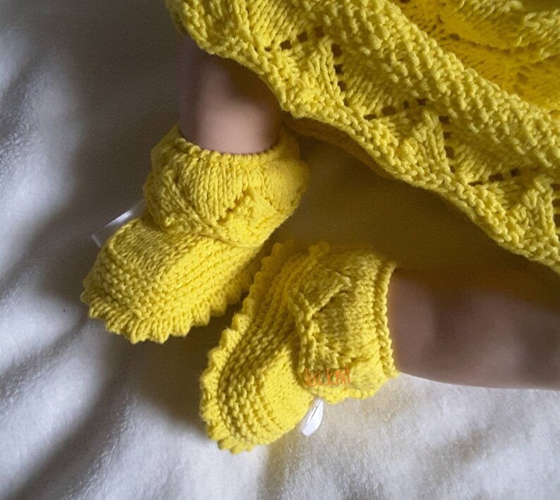 Hand Knit Baby Set Knitted baby clothes Knitted yellow baby Etsy