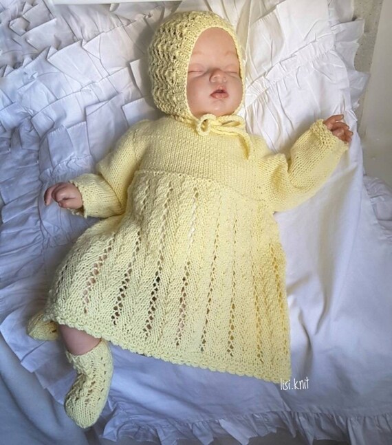 Baby Knit Dress. Hand Knit Baby Clothes. Coming Home Outfit. Etsy