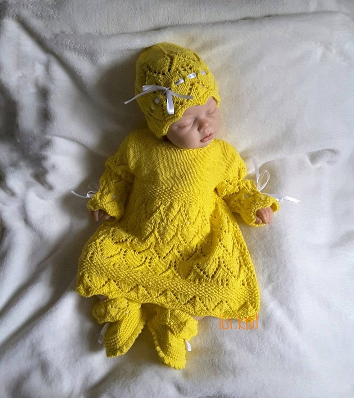 Hand Knit Baby Set Knitted baby clothes Knitted yellow baby Etsy