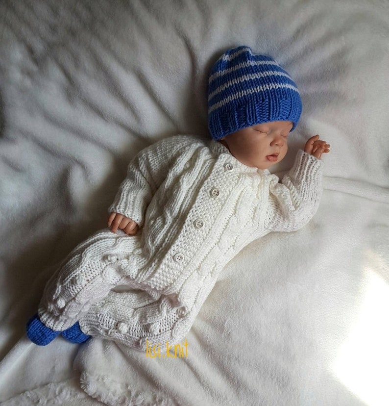 Knit baby clothes Hand knitted white color baby romper Etsy