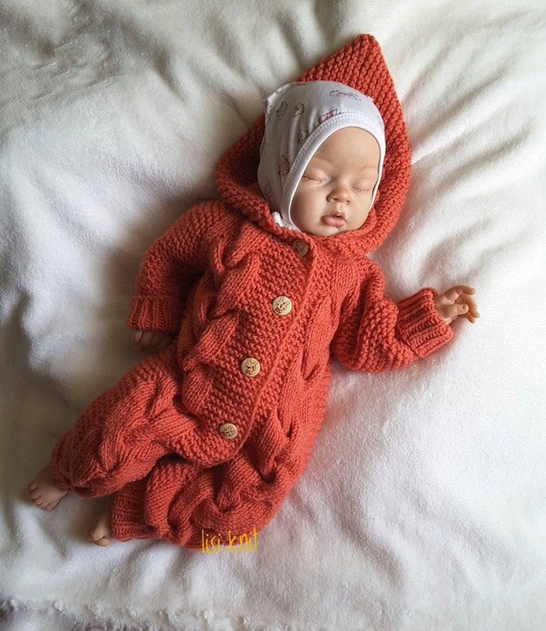 Hand knitted romper. Unisex baby clothing. Knit baby clothes. Etsy