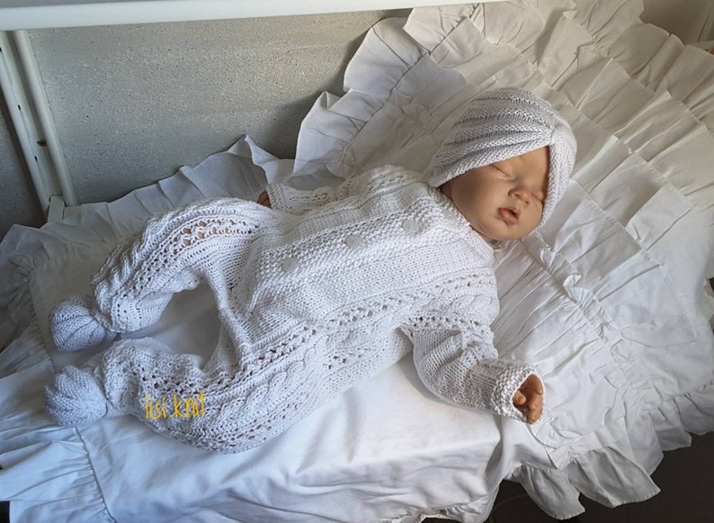 hand knitted baby romper