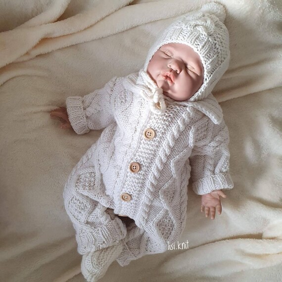 Combinaison De Laine Tricotee Bebe Tricote Vetements Bebe Etsy