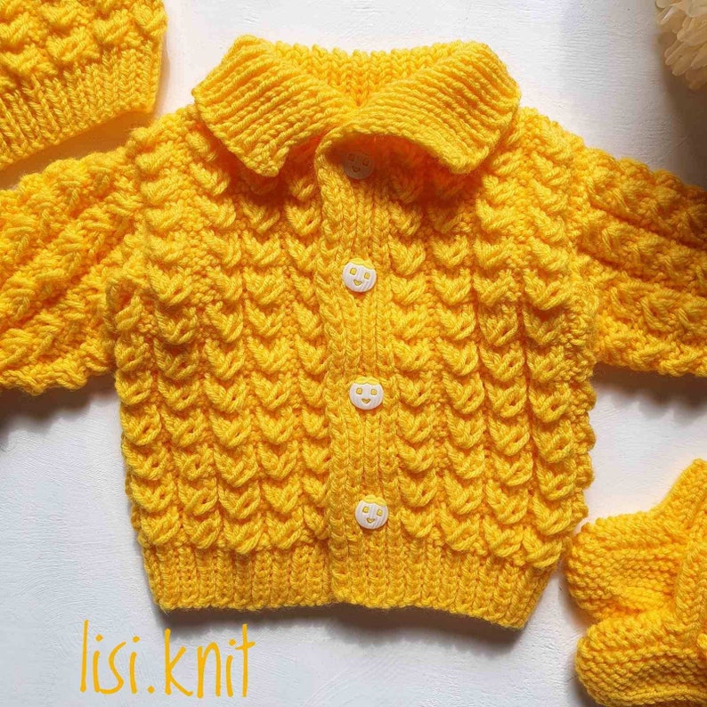 Knitted Baby coming home outfit. Knitted baby set. Gender Etsy