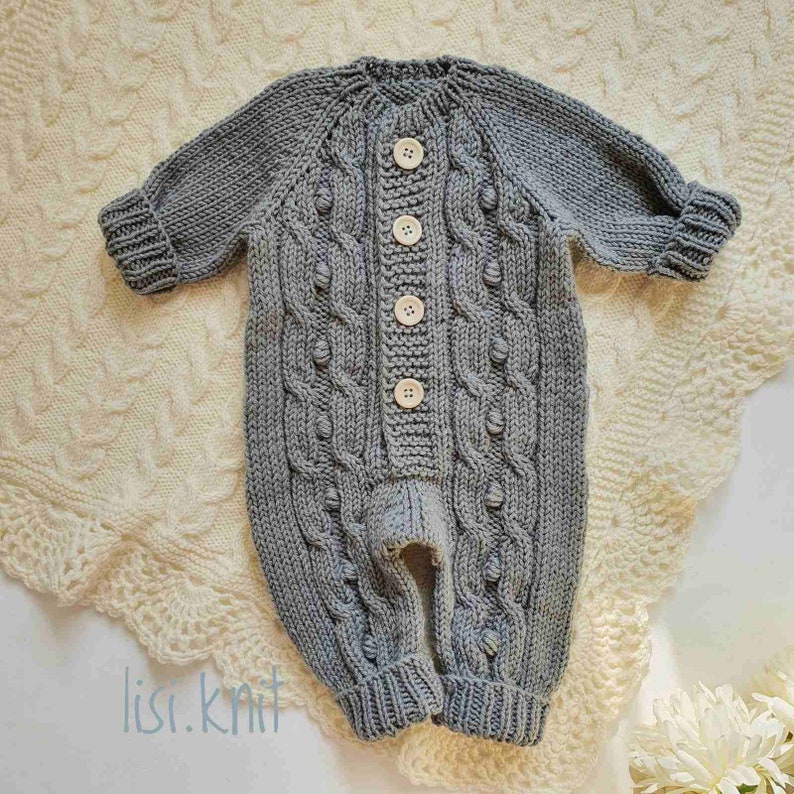 Knit baby romper. Hand knitted romper. Knitted baby clothes. Etsy