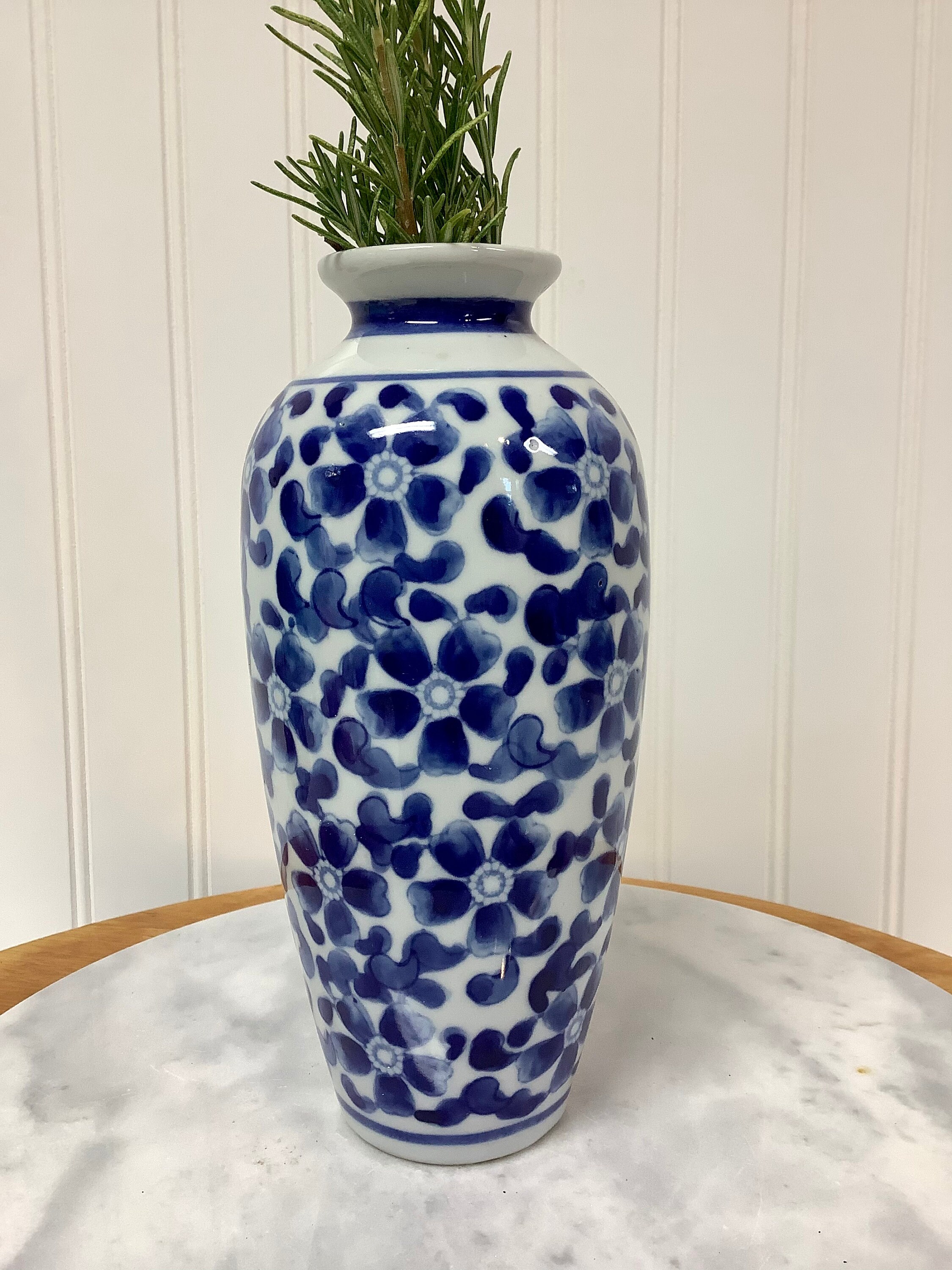 Große blaue und weiße Porzellan Vase Vintage Blau-Weiße | Etsy
