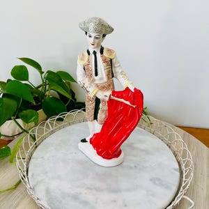 Vintage Ceramic Spanish Matador Figurine; Mid Century Bull Fighter Figurine; Spanish Bullfighter; Maximalist Decor; Mid Century Japan Figure