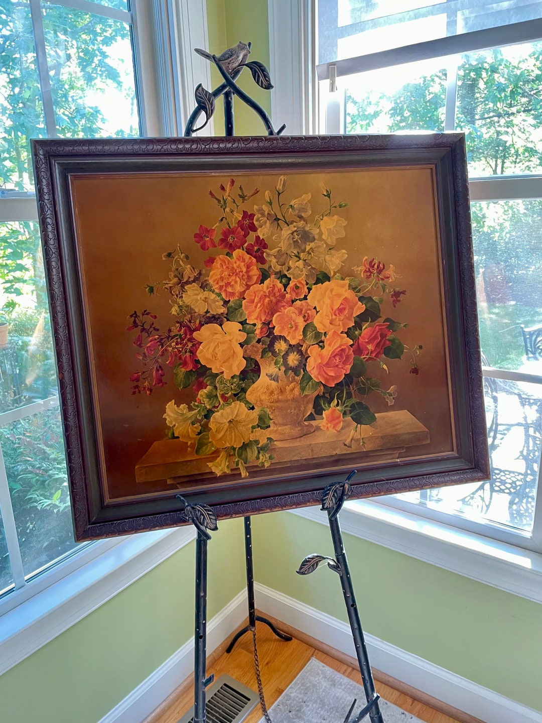 Vintage Framed Flower Still Life by Artist Harold Clayton British