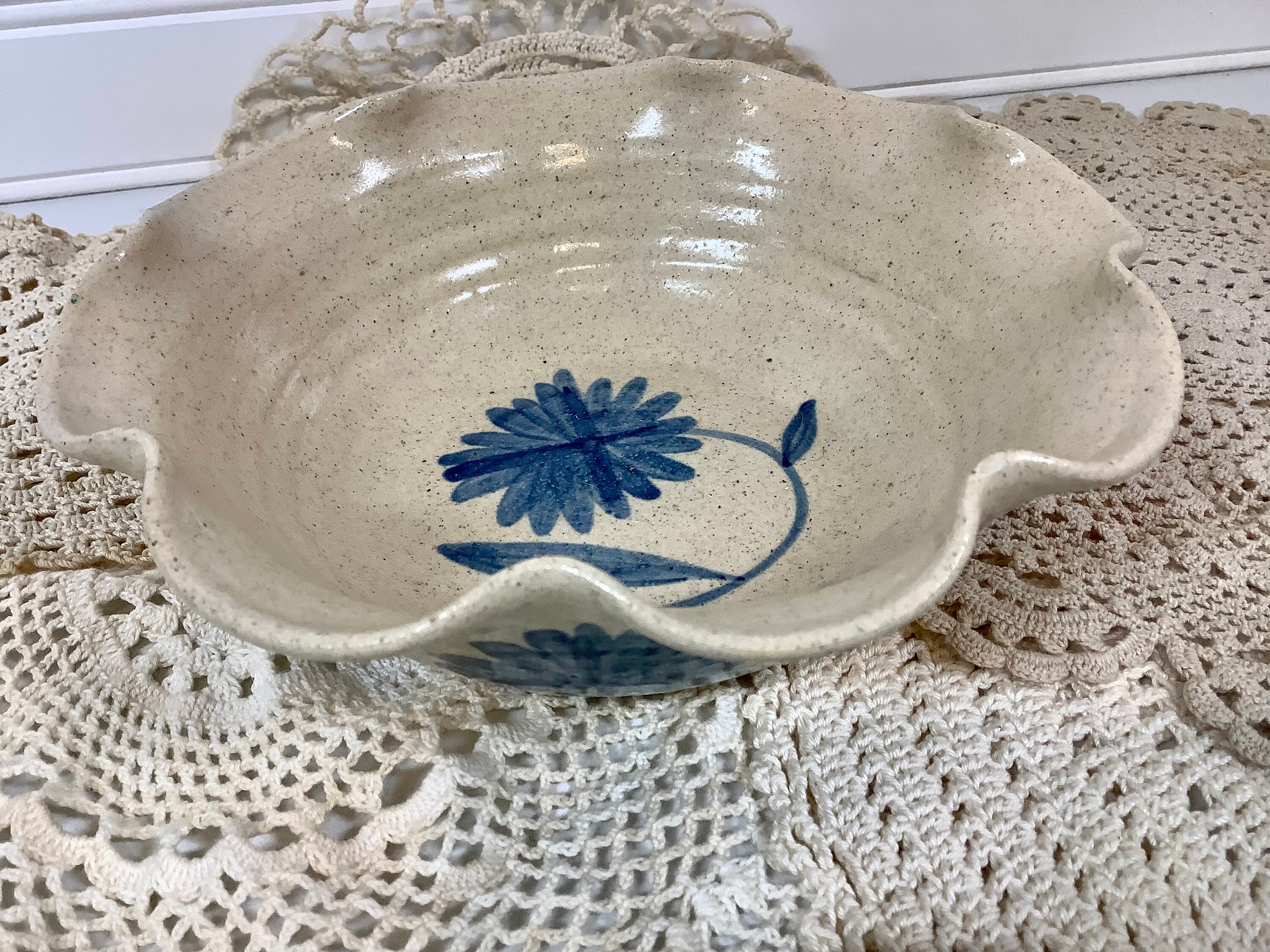 Hand Crafted Fluted Pottery Bowl by Fletcher Pottery Blue and Etsy