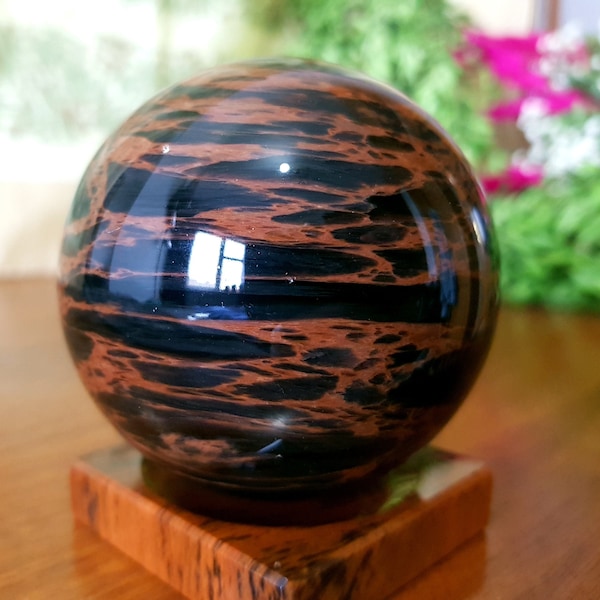 30-130mm Mahogany Obsidian, Chakra, Energy Healing, Stand for FREE, Polished Crystal Sphere, Crystal Sphere, Crystal Ball, Armenian Obsidian