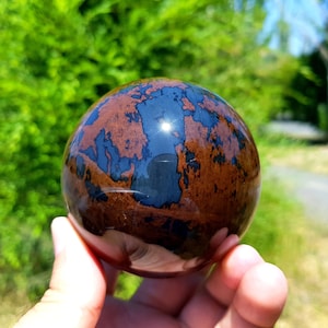 2.91&quot;(74mm) Brecciated Obsidian, seltene Obsidian 500 Gramm, stehen kostenlos, Obsidian Kugel, Kristallkugel, Quarzkugel, Sammlerkugel