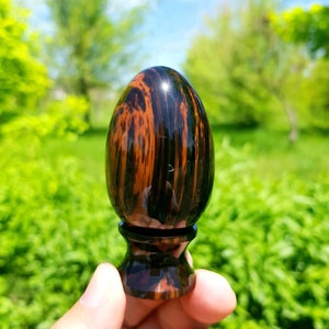 Mahogany Obsidian Crystal Egg (2.17&quot;) with Free Stand