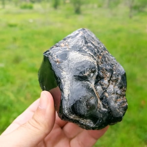 Rare Silver Sheen Obsidian Crystal Raw, Black Obsidian, Healing Crystal, Unique Stone, Protection Crystal, Rare Crystal, Lapidary
