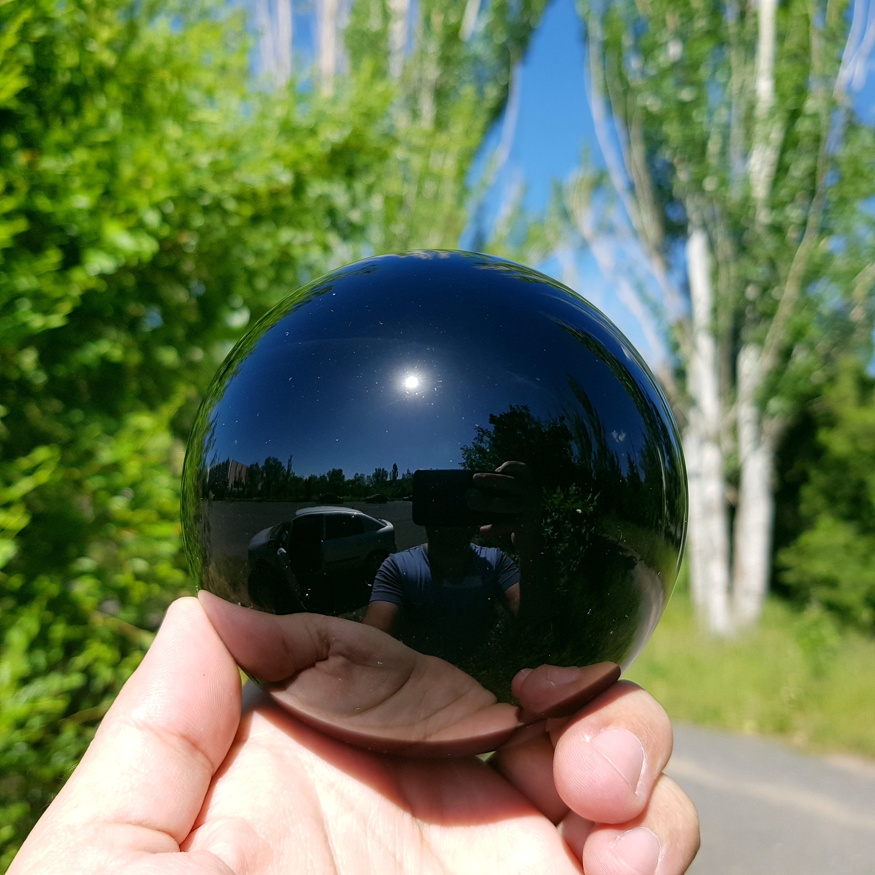 3.94100mm Black Obsidian 1240 grams Obsidian Sphere | Etsy