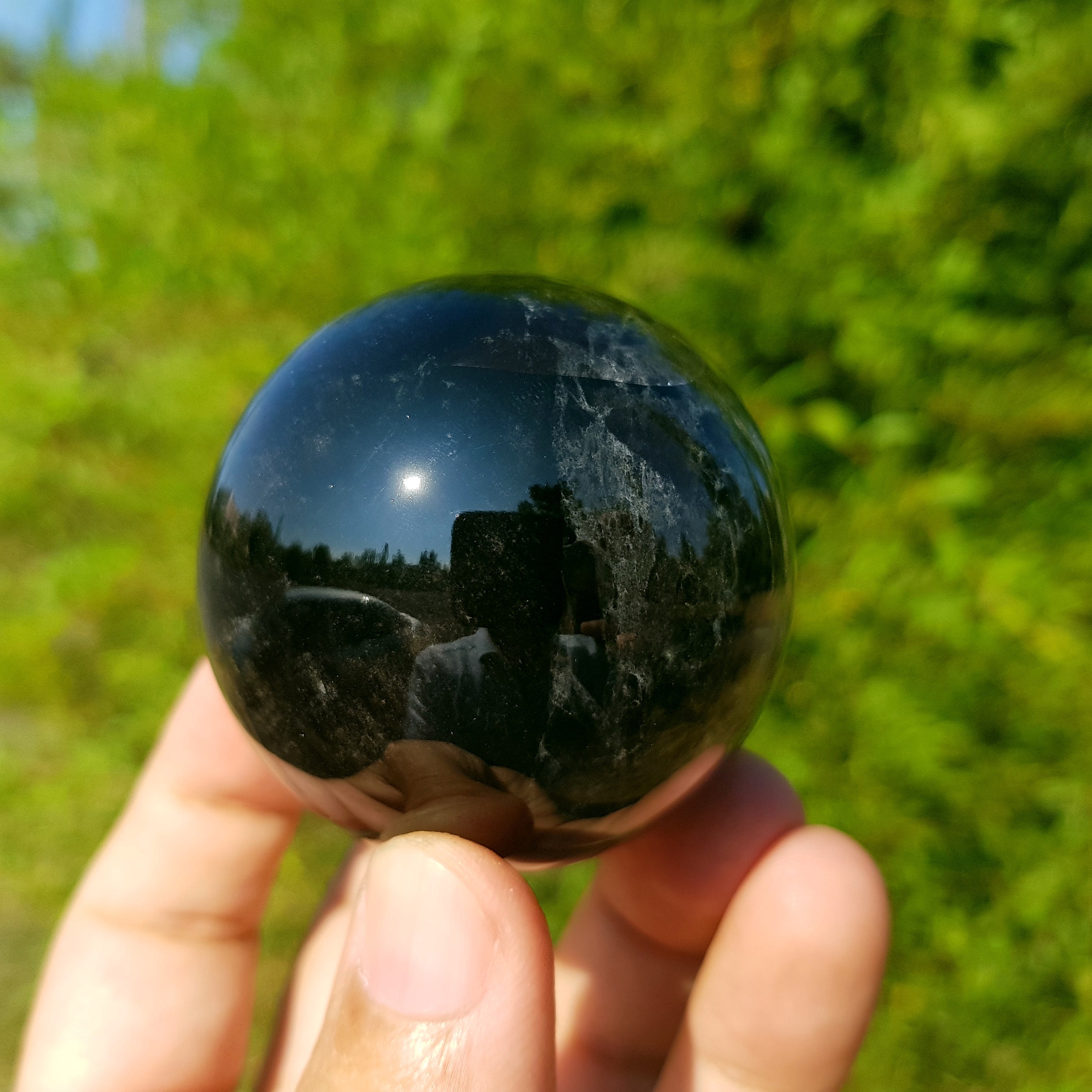 2.153mm Black Obsidian 180 grams Obsidian Sphere | Etsy