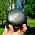 Rare Silver Sheen Obsidian Sphere: Polished Crystal Ball (30-130mm) product logo