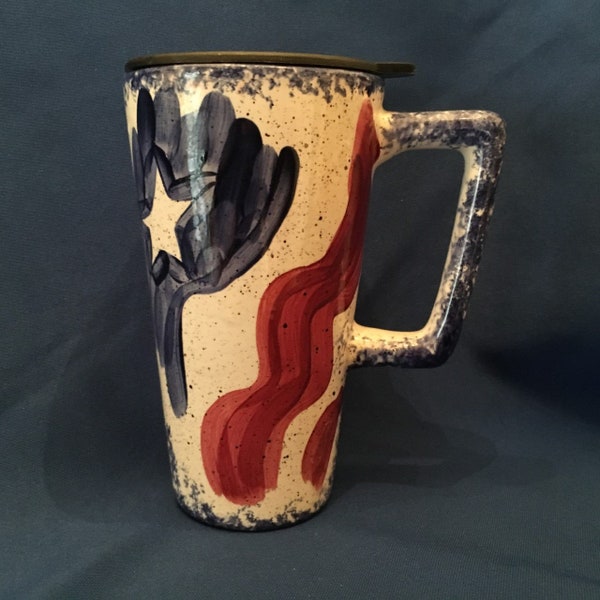Pottery Travel Mug/Ceramic Travel Mug/Custom Travel Mug/PotteryMug/Ceramic Mug/Stoneware Mug/Cow Mug/Goat Mug/Horse Mug/Pig Mug/Molly Dallas