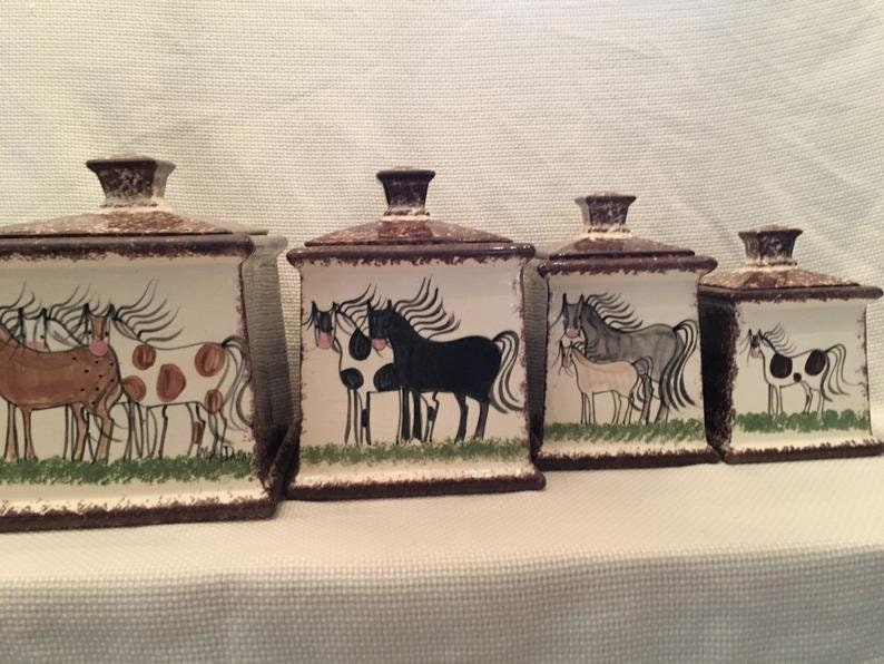 Cow Canister Set by Molly Dallas Cow Decor and Cow Etsy