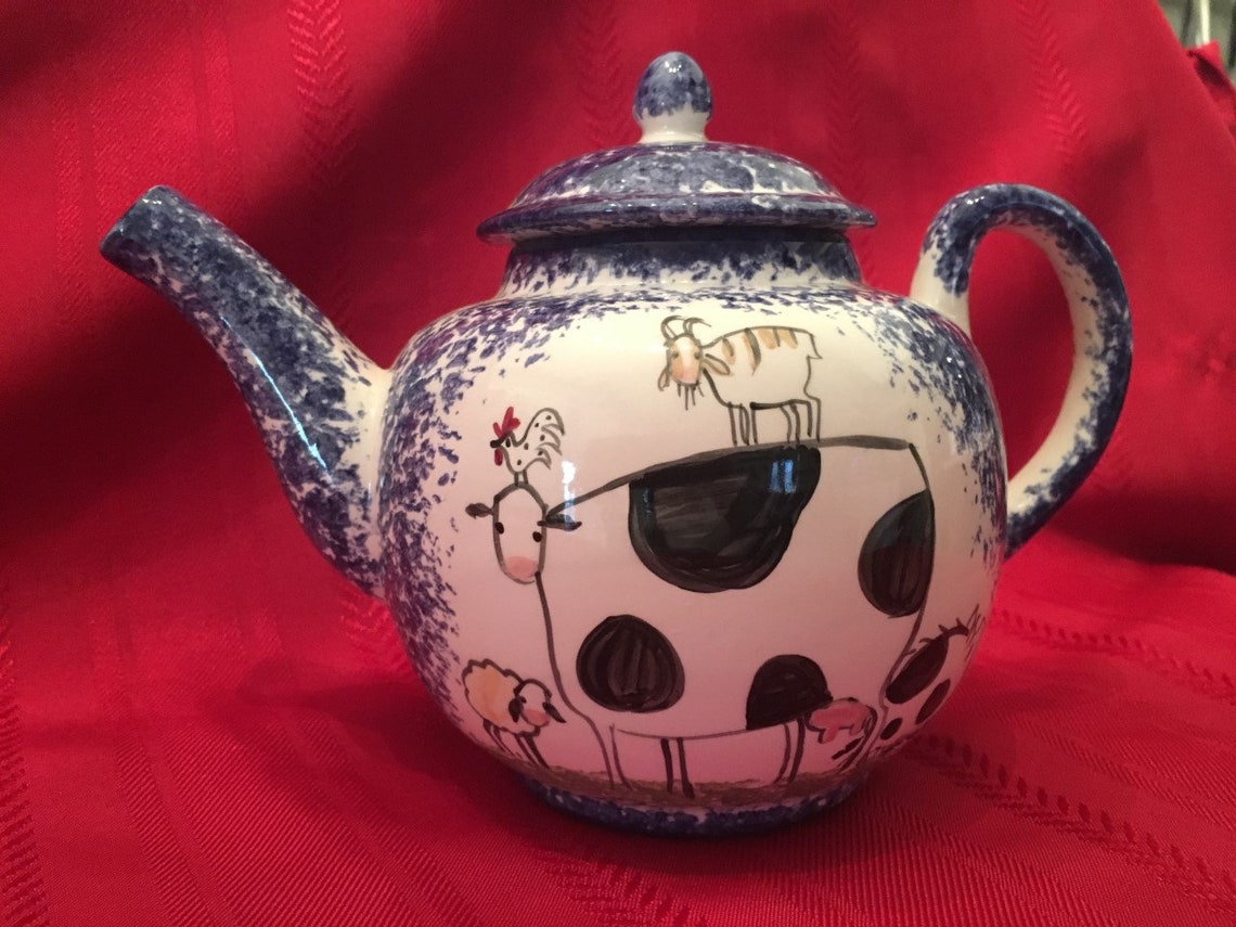 Pottery Teapot/Ceramic Teapot/Handmade Teapot/Vintage Etsy