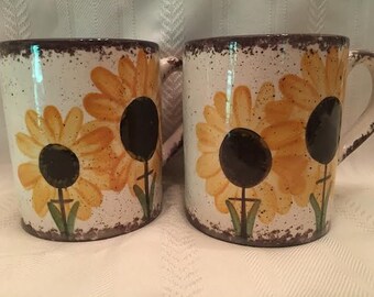 Elevate Your Morning Ritual with Hand-Painted Sunflower Mugs by Molly Dallas