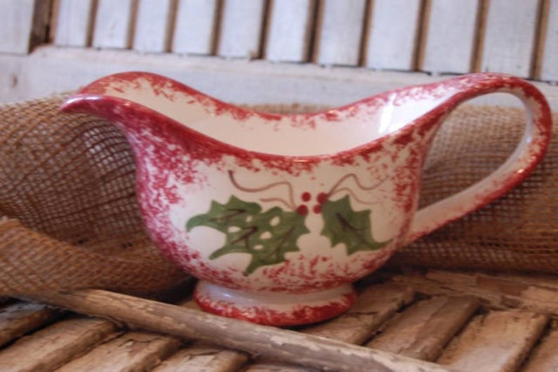 Holiday Gravy Boat Christmas Decor Christmas Dishes Etsy