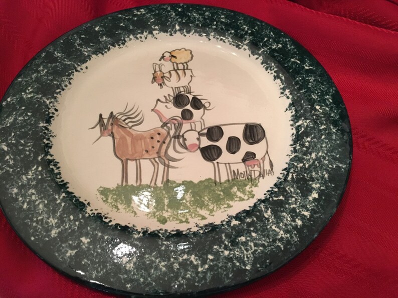 Molly Dallas/plate/dinner Plate/barnyard Decor Stacked Etsy