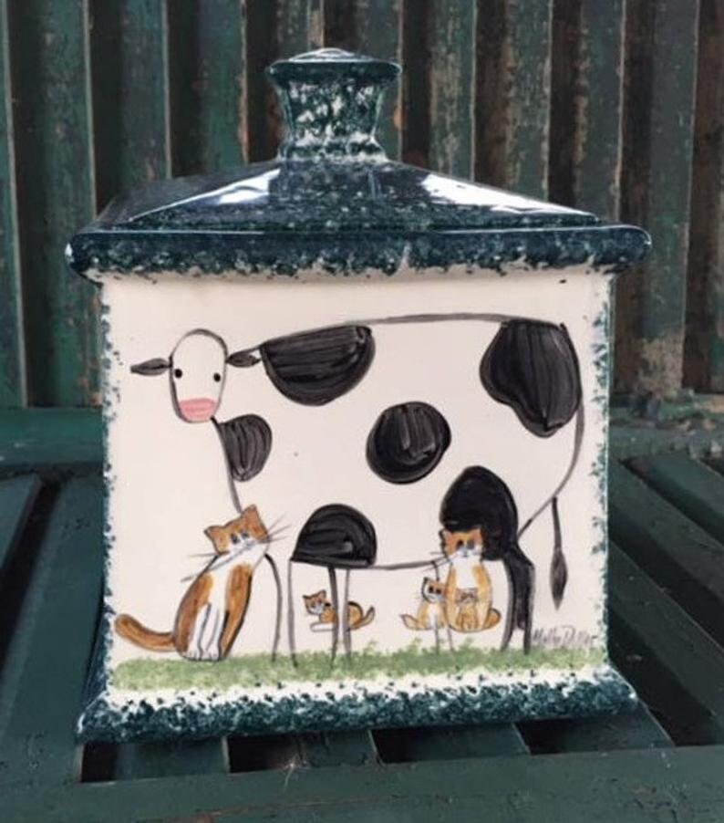 Cow Canister Set by Molly Dallas Cow Decor and Cow Etsy