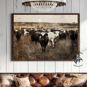 Vintage Cattle Poster: Western Cowboy Wall Art