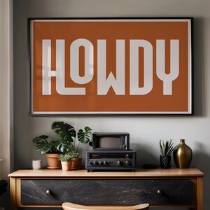 Howdy Typography Print, Western Room Decor, Gift For him, Cowboy Wall Art, Texas Gift, Rodeo Print, Boho Wall Art, Horse Decor