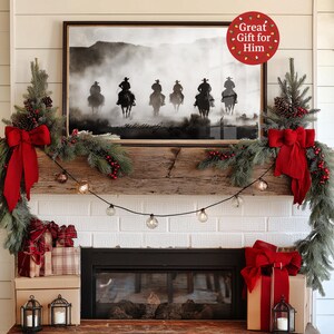 Western Cattle Drive Art Print: Texas Ranch Decor, Cowboy Rodeo Poster image 2