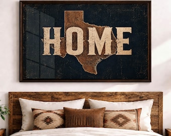Texas Home Sign Poster Rustic Texas Wall Art Farmhouse Ranch Decor