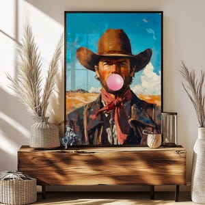 Clint Eastwood Cowboy Print: Bubblegum Western Art