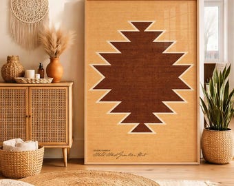 Southwestern Geometric Wall Art Neutral Boho Print Poster