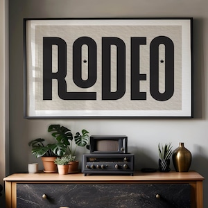 Rodeo Typography Print, Western Room Decor, Gift For him, Cowboy Wall Art, Texas Gift, Rodeo Print, Boho Wall Art, Horse Decor