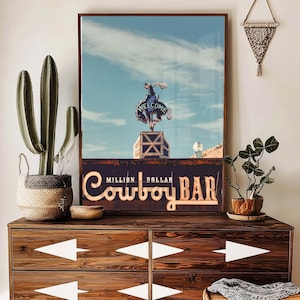 Million Dollar Cowboy Bar Print: Vintage Western Art, Jackson Hole Wyoming