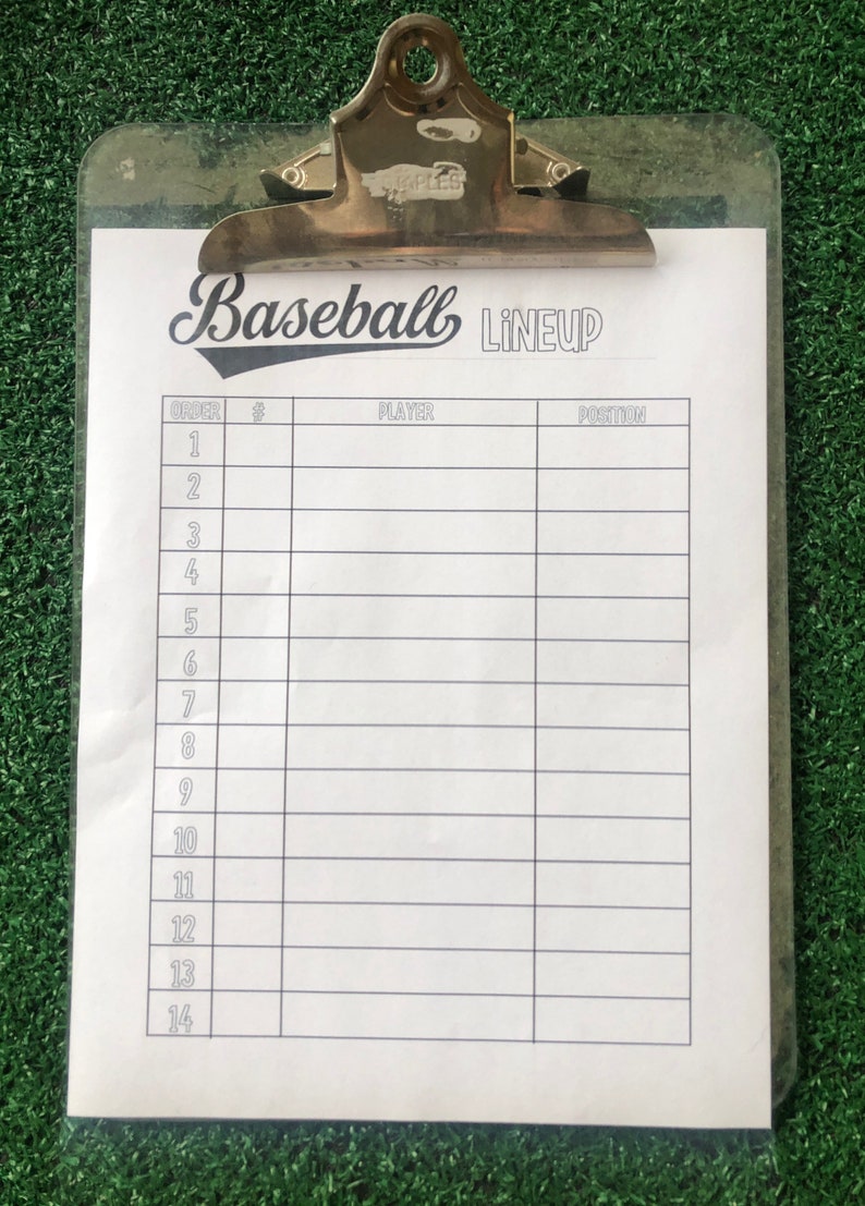 Baseball Roster for Team/ Team Organizer/tee Ball Roster/fourteen