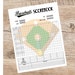 Baseball Scorecard/ Printable Scorebook Page/instant Download Baseball ...