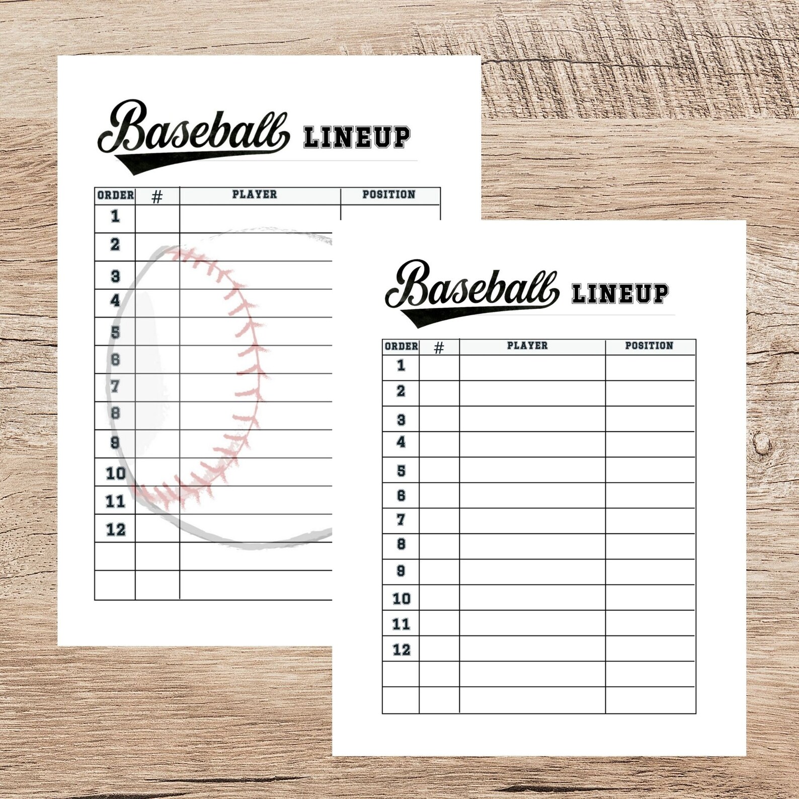 Baseball Lineup Printable Bundle/baseball Awards Certificate Printable ...