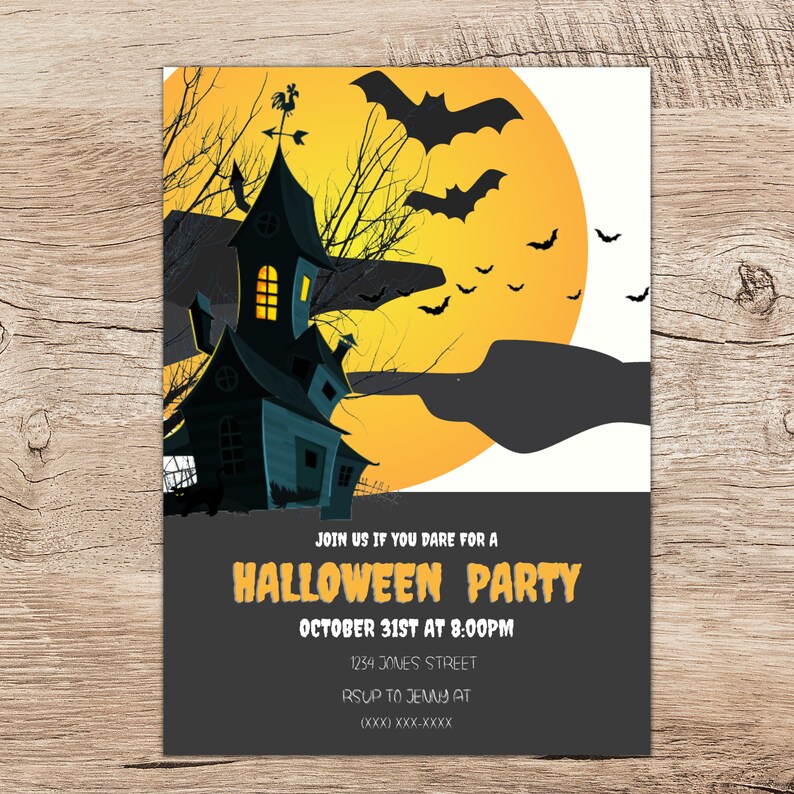 Editable Halloween Party Printable Invitation/halloween Party Invite