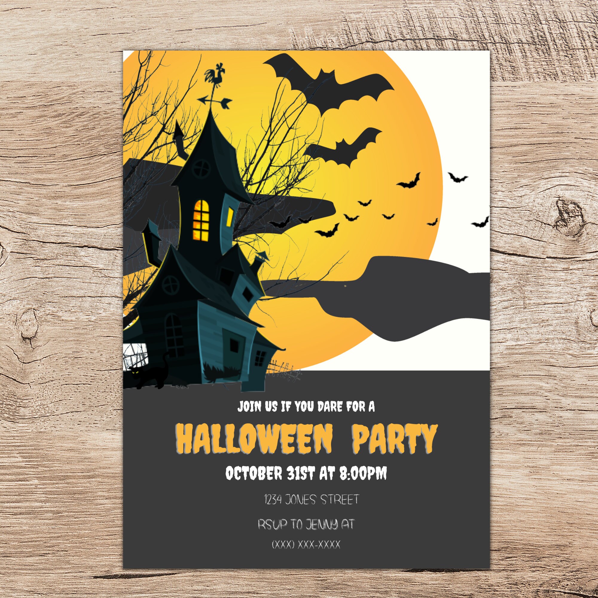 Editable Halloween Party Printable Invitation/halloween Party Invite ...