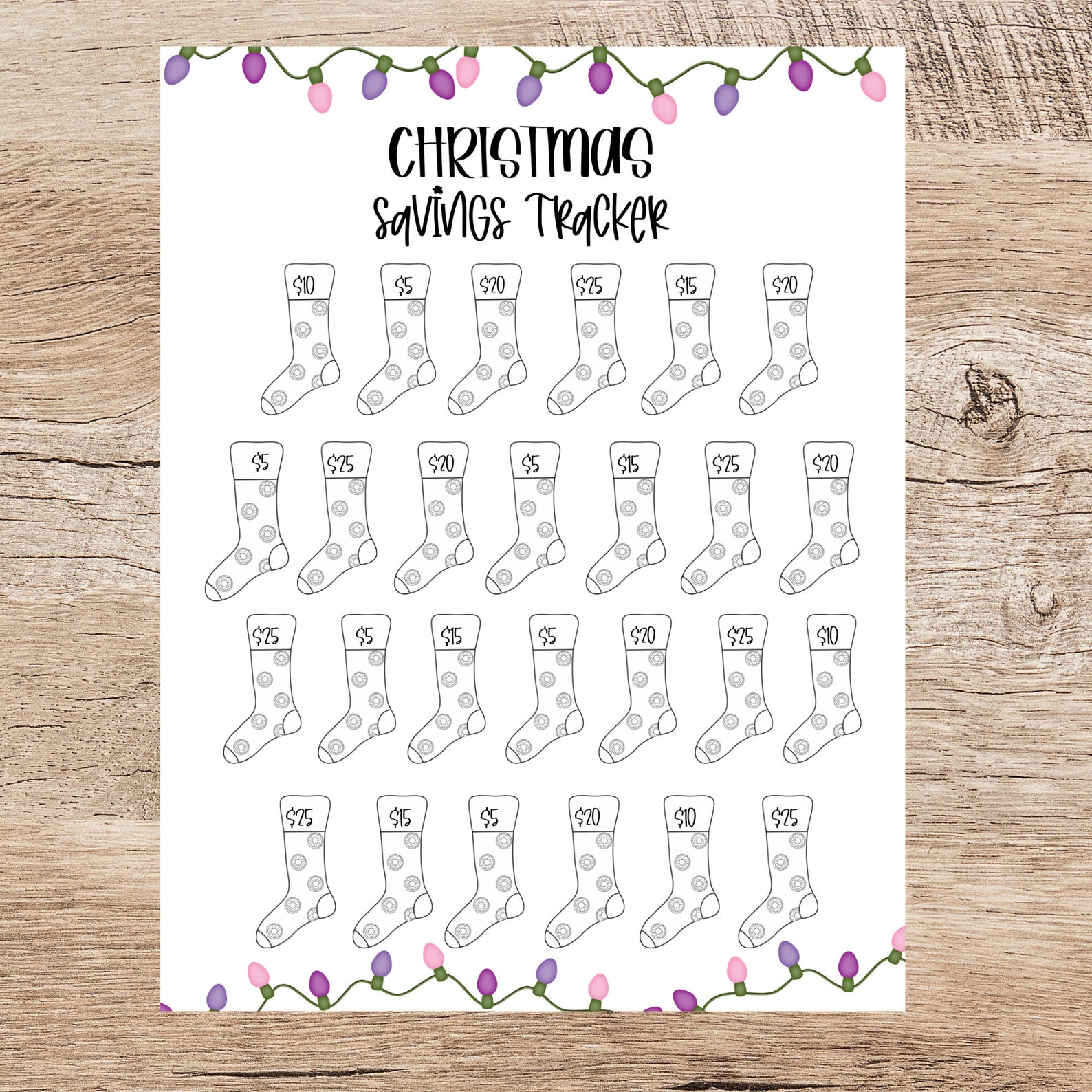 Christmas Savings Tracker Printable, Savings Challenge Tracker ...