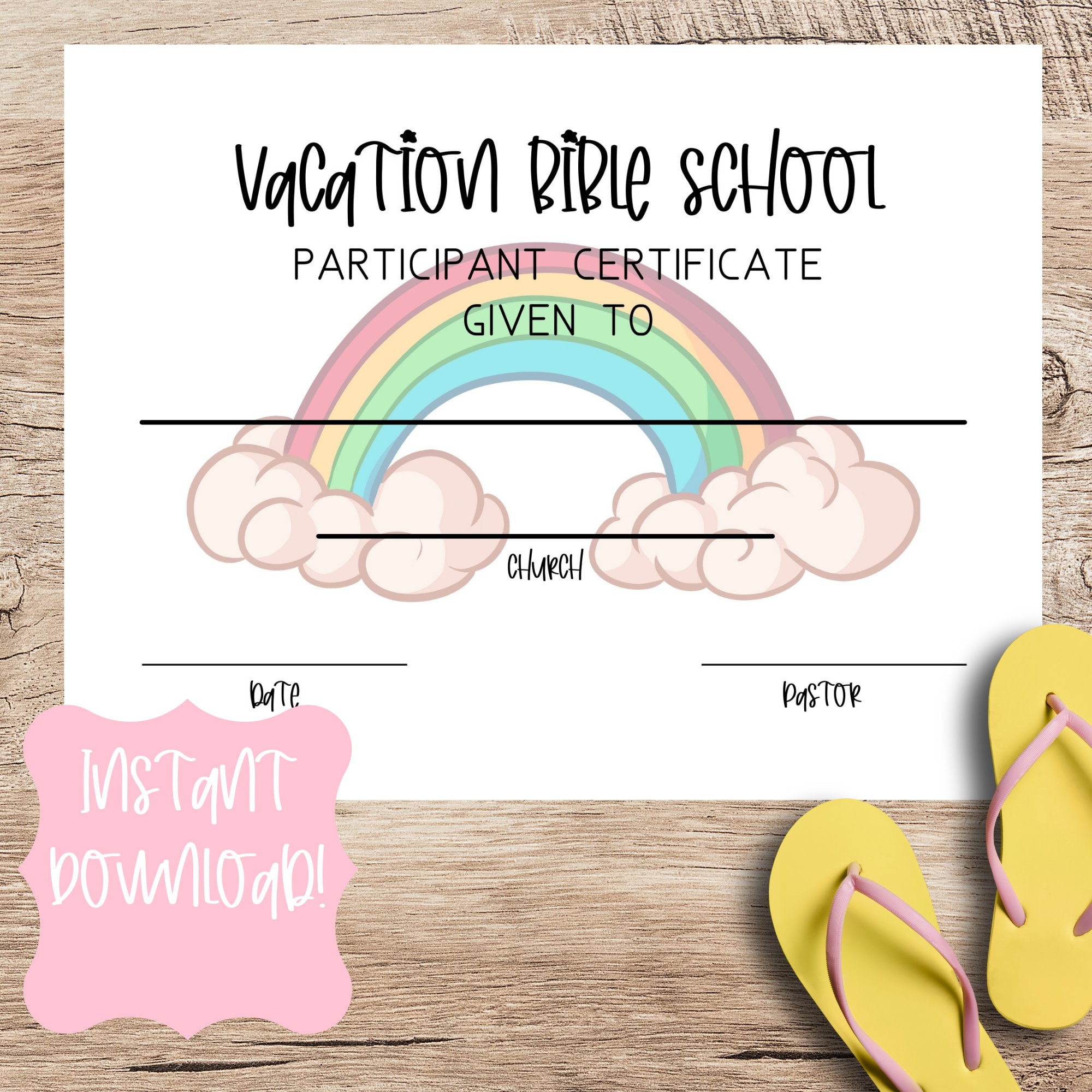 Bible School Certificate, Vacation Bible School Award Certificate ...