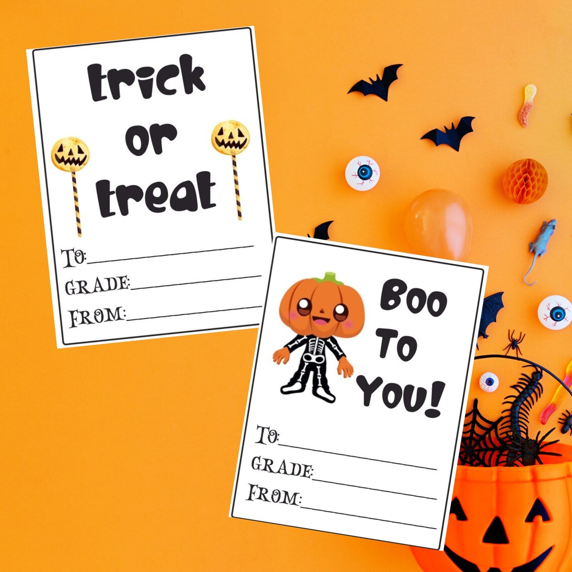 Halloween Grams for Kids, Printable Halloween Candy Grams for PTO ...