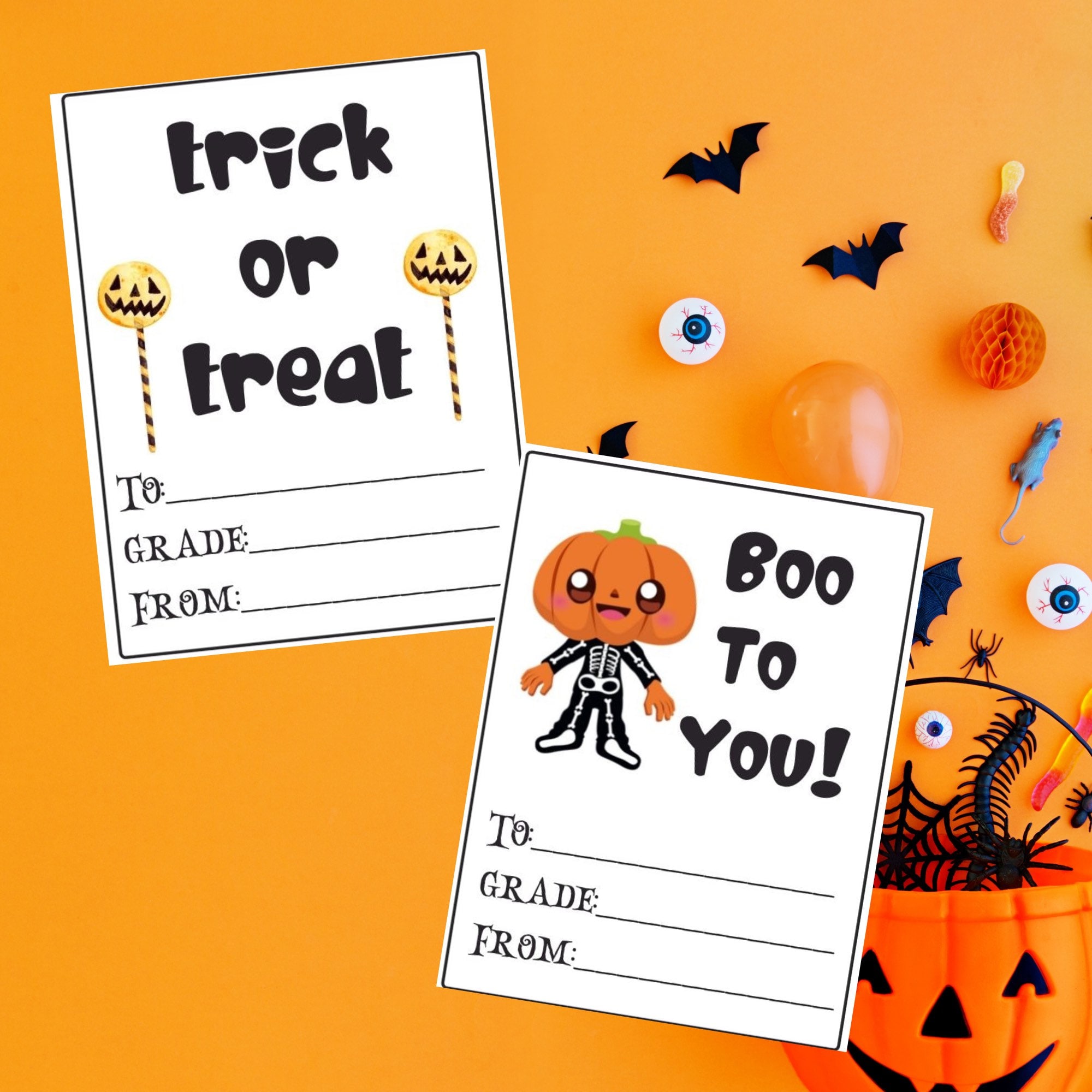 Halloween Grams for Kids, Printable Halloween Candy Grams for PTO ...