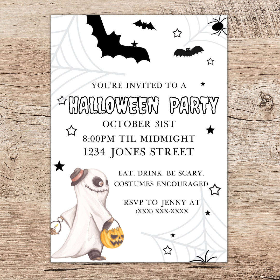 Editable Halloween Party Printable Invitation/halloween Party Invite ...