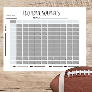 Football Squares/Football Betting Fundraiser/Football Party Game/ Football Square Grid/Super Bowl Betting Game/Bet on Football
