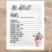 Teacher Gift/teacher Favorite Things Printable Form Bundle/teacher ...