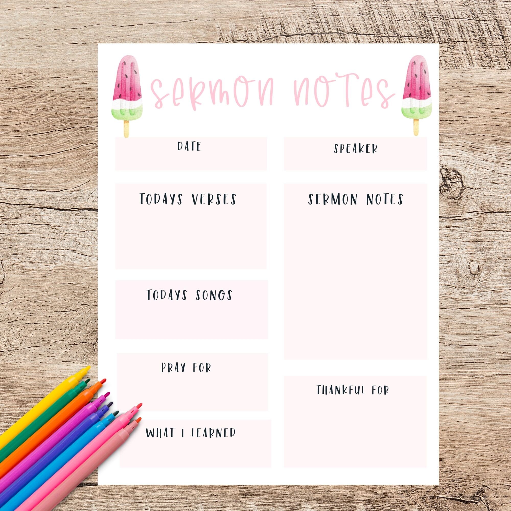 Sermon Notes for Kids Printable, Printable Sermon Notes, Sermon ...