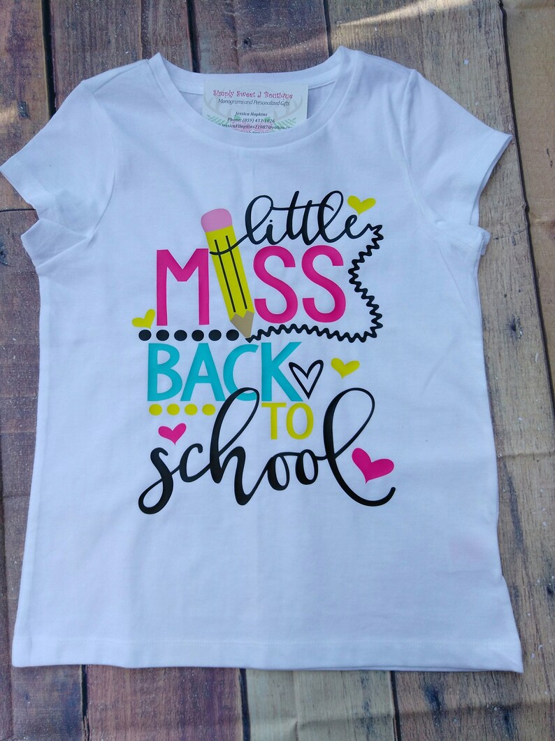 Girls Little Miss Back to School Shirt Girl's School Shirt Etsy